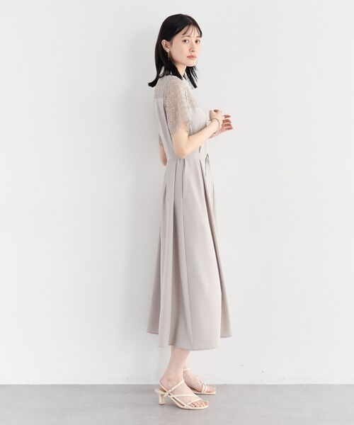 YECCA VECCA（イェッカヴェッカ）の「レース切替ワンピース（ワンピース・レディース・ネイビー/グレイッシュベージュ/ライトブルー・FREE）」の10枚目の写真