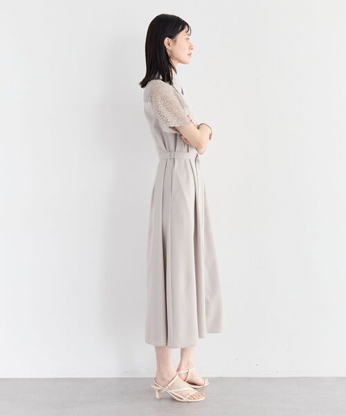 YECCA VECCA（イェッカヴェッカ）の「レース切替ワンピース（ワンピース・レディース・ネイビー/グレイッシュベージュ/ライトブルー・FREE）」の11枚目の写真