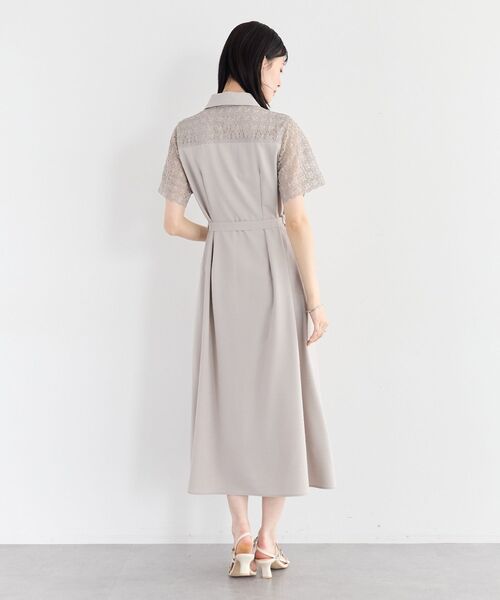 YECCA VECCA（イェッカヴェッカ）の「レース切替ワンピース（ワンピース・レディース・ネイビー/グレイッシュベージュ/ライトブルー・FREE）」の16枚目の写真
