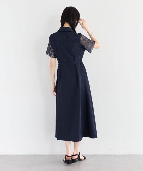 YECCA VECCA（イェッカヴェッカ）の「レース切替ワンピース（ワンピース・レディース・ネイビー/グレイッシュベージュ/ライトブルー・FREE）」の21枚目の写真