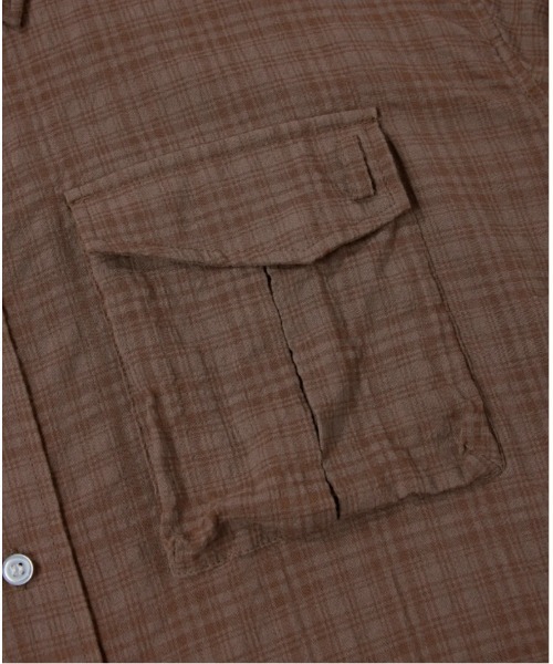 Vini(ヴィニ)の「ボリュームカーゴチェックシャツ(Tシャツ/カットソー・メンズ・カーキ/ブラウン/ネイビー・SMALL/MEDIUM/LARGE)」の9枚目の写真