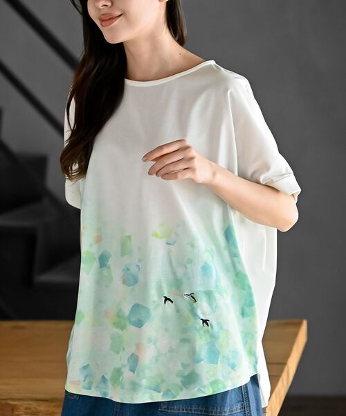 rps(アールピーエス)の「FeelCoolICEワイドTシャツ(Tシャツ/カットソー・レディース・ブルー/オレンジ/グリーン・フリー)」の2枚目の写真