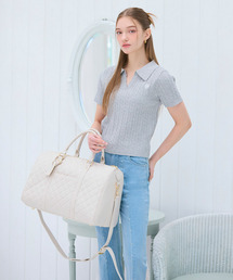 ROYAL PARTY（ロイヤルパーティー）の「【ONLINE限定カラーあり】ロゴ刺しゅうスキッパーケーブルニットトップス（ニット/セーター）」