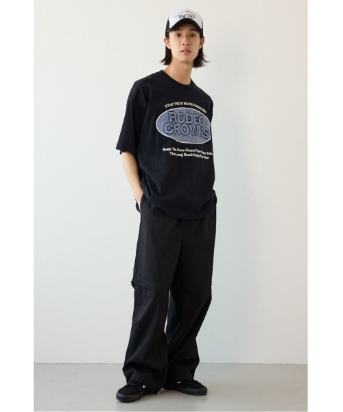RODEO CROWNS WIDE BOWL(ロデオクラウンズワイドボウル)の「エンボスデニムロゴTシャツ(Tシャツ/カットソー・メンズ・ブラック/スモークピンク/ホワイト・MEDIUM/LARGE)」の17枚目の写真