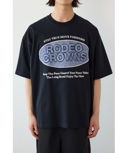 RODEO CROWNS WIDE BOWL(ロデオクラウンズワイドボウル)の「エンボスデニムロゴTシャツ(Tシャツ/カットソー・メンズ・ブラック/スモークピンク/ホワイト・MEDIUM/LARGE)」の19枚目の写真