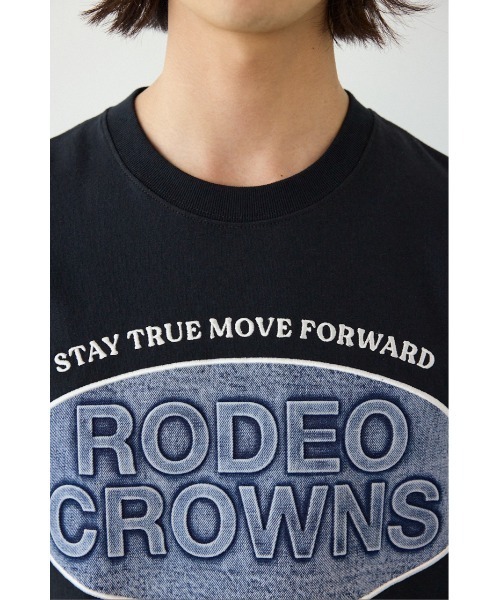 RODEO CROWNS WIDE BOWL(ロデオクラウンズワイドボウル)の「エンボスデニムロゴTシャツ(Tシャツ/カットソー・メンズ・ブラック/スモークピンク/ホワイト・MEDIUM/LARGE)」の22枚目の写真