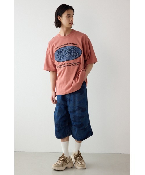 RODEO CROWNS WIDE BOWL(ロデオクラウンズワイドボウル)の「エンボスデニムロゴTシャツ(Tシャツ/カットソー・メンズ・ブラック/スモークピンク/ホワイト・MEDIUM/LARGE)」の7枚目の写真