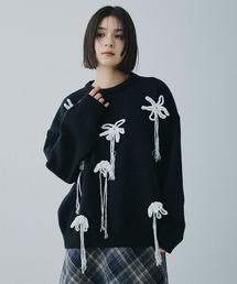 flower motif loose knit / フラワーモチーフルーズニット