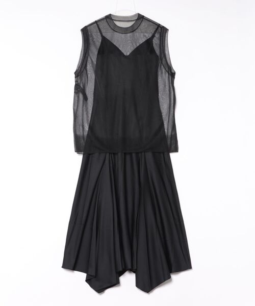 ALLSAINTS(オールセインツ)の「AVA SLEEVELESS SATIN MIDI DRESS | AVA ノースリーブ サテン ミディ ドレス・ワンピース(ワンピース・レディース・ブラック・M/S/XS)」の3枚目の写真