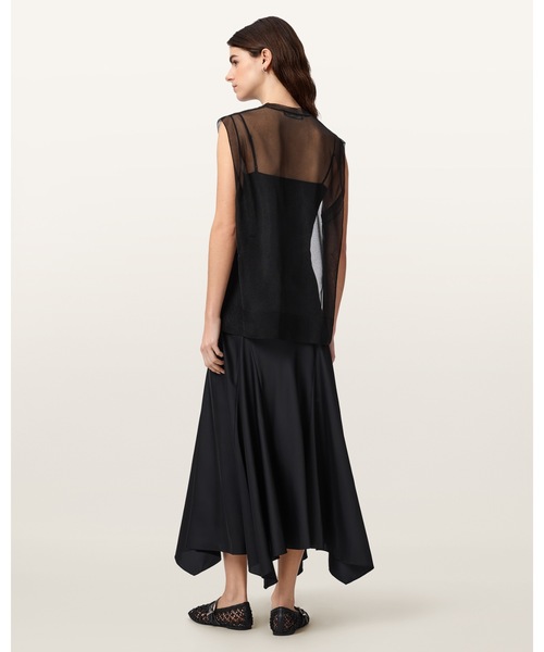 ALLSAINTS(オールセインツ)の「AVA SLEEVELESS SATIN MIDI DRESS | AVA ノースリーブ サテン ミディ ドレス・ワンピース(ワンピース・レディース・ブラック・M/S/XS)」の5枚目の写真