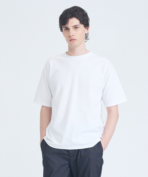 ABAHOUSE GRAY(アバハウスグレイ)の「【抗菌防臭/UVカット】シルキーポンチ 半袖Tシャツ(Tシャツ/カットソー・メンズ・チャコールグレー/サックスブルー/ホワイト/ブラック/グレイッシュベージュ/モスグリーン・50/48/46/44)」の1枚目の写真