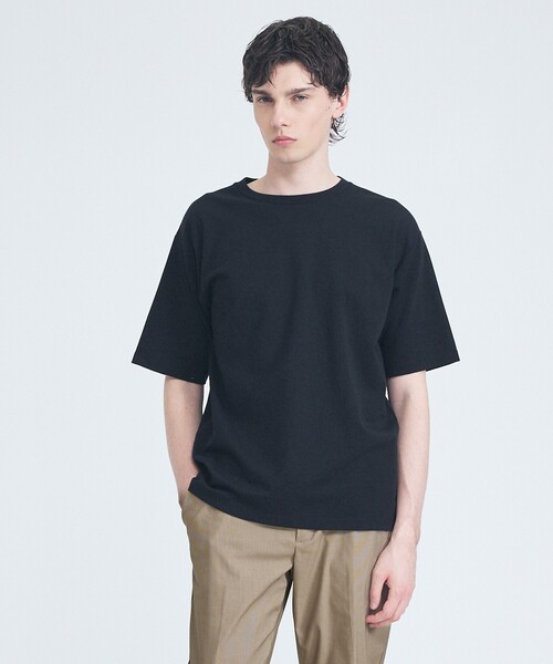 ABAHOUSE GRAY(アバハウスグレイ)の「【抗菌防臭/UVカット】シルキーポンチ 半袖Tシャツ(Tシャツ/カットソー・メンズ・チャコールグレー/サックスブルー/ホワイト/ブラック/グレイッシュベージュ/モスグリーン・50/48/46/44)」の2枚目の写真