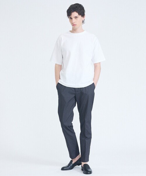 ABAHOUSE GRAY(アバハウスグレイ)の「【抗菌防臭/UVカット】シルキーポンチ 半袖Tシャツ(Tシャツ/カットソー・メンズ・チャコールグレー/サックスブルー/ホワイト/ブラック/グレイッシュベージュ/モスグリーン・50/48/46/44)」の7枚目の写真