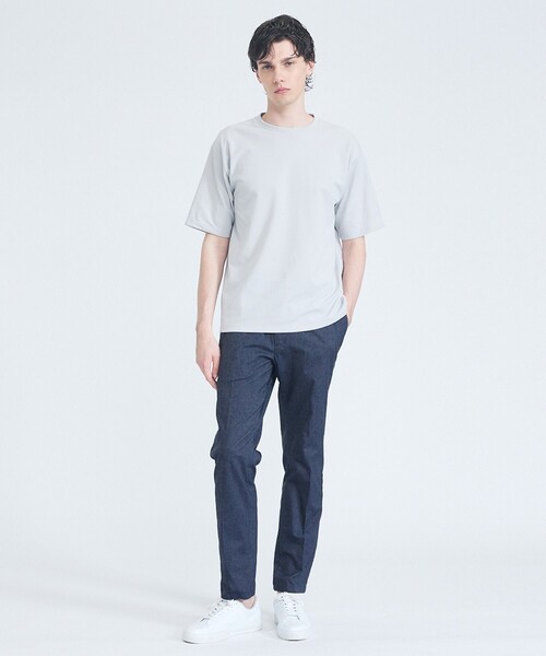 ABAHOUSE GRAY(アバハウスグレイ)の「【抗菌防臭/UVカット】シルキーポンチ 半袖Tシャツ(Tシャツ/カットソー・メンズ・チャコールグレー/サックスブルー/ホワイト/ブラック/グレイッシュベージュ/モスグリーン・50/48/46/44)」の12枚目の写真