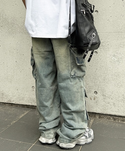 lilful(リルフル)の「【26年春夏新作】【ウエストゴム】デニムカーゴワイドパンツ(デニムパンツ・メンズ・ブルー/ブラック・M/L)」の10枚目の写真