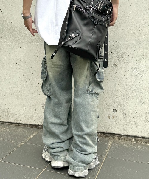 lilful(リルフル)の「【26年春夏新作】【ウエストゴム】デニムカーゴワイドパンツ(デニムパンツ・メンズ・ブルー/ブラック・M/L)」の8枚目の写真