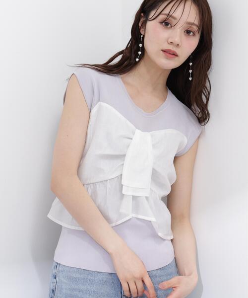 PROPORTION BODY DRESSING(プロポーションボディドレッシング)の「ビスチェ付きニットトップス / 1216170501(ニット/セーター・レディース・ホワイト/ブルー/パープル・FREE)」の1枚目の写真