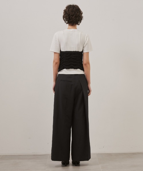 CITY TOKYO（シティトウキョウ）の「【CITY TOKYO/シティートウキョウ】Linen Wrap Pants/リネンラップパンツ（スラックス・レディース・ホワイト/ブラック・1/2）」の16枚目の写真