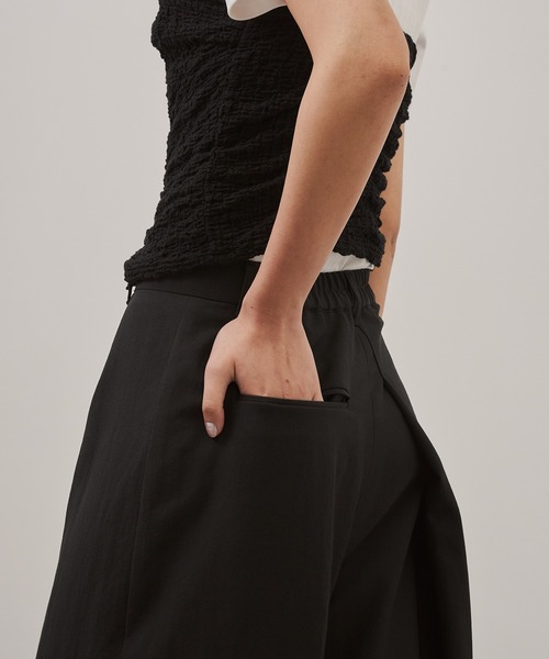 CITY TOKYO（シティトウキョウ）の「【CITY TOKYO/シティートウキョウ】Linen Wrap Pants/リネンラップパンツ（スラックス・レディース・ホワイト/ブラック・1/2）」の15枚目の写真
