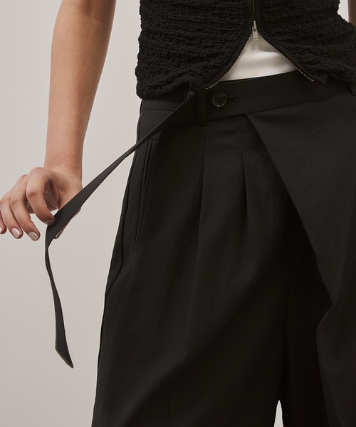 CITY TOKYO（シティトウキョウ）の「【CITY TOKYO/シティートウキョウ】Linen Wrap Pants/リネンラップパンツ（スラックス・レディース・ホワイト/ブラック・1/2）」の13枚目の写真