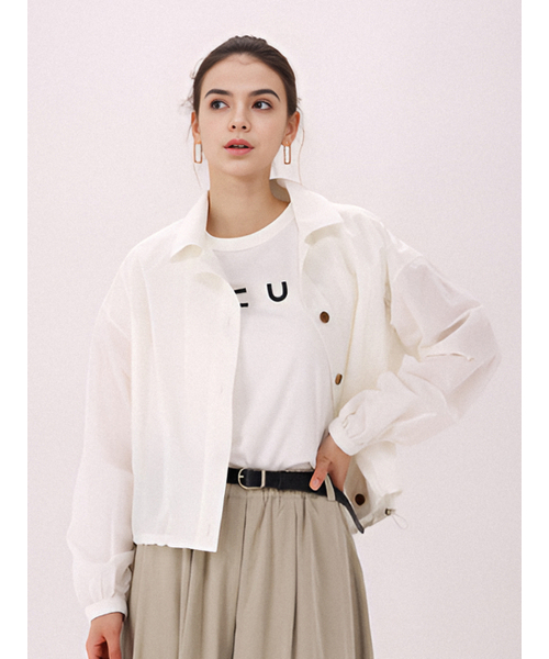 ACUD(アクド)の「Crispy Cropped Shirt _White(シャツ/ブラウス・レディース・ホワイト・FREE)」の2枚目の写真