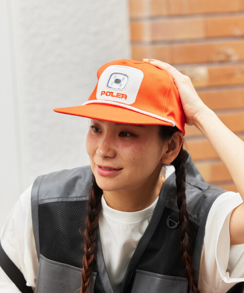 POLeR（ポーラー）の「POLeR × FREAK'S STORE/ポーラー × フリークスストア 別注 3rd Eye Calling Cap（キャップ・メンズ・ブラック/オレンジ・ONE SIZE）」の8枚目の写真
