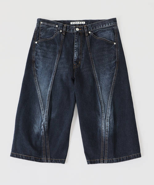 【NVRFRGT/ネヴァーフォーゲット】3D TWISTED JORTS NVRFRGT / ネヴァーフォーゲット 3D TWISTED JORTS/DARK FADED INDI