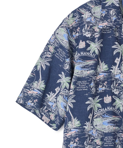 MEN'S BIGI(メンズビギ)の「レーヨンリネン 復刻プリントアロハシャツ(シャツ/ブラウス・メンズ・ネイビー/ベージュ系その他/オフホワイト・02/03)」の11枚目の写真