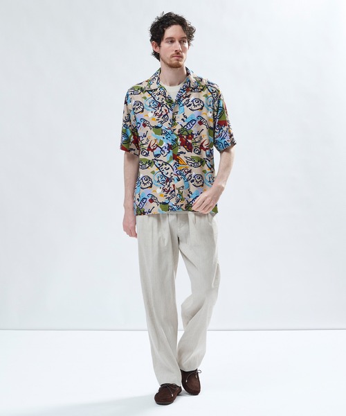 MEN'S BIGI(メンズビギ)の「レーヨンリネン 復刻プリントアロハシャツ(シャツ/ブラウス・メンズ・ネイビー/ベージュ系その他/オフホワイト・02/03)」の21枚目の写真