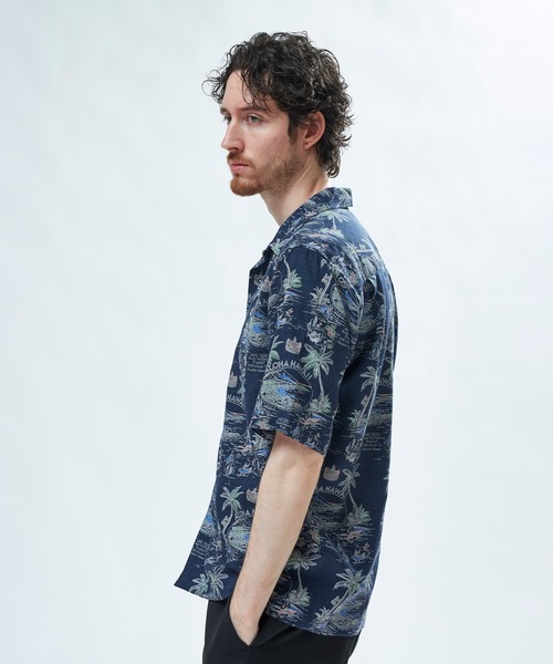 MEN'S BIGI(メンズビギ)の「レーヨンリネン 復刻プリントアロハシャツ(シャツ/ブラウス・メンズ・ネイビー/ベージュ系その他/オフホワイト・02/03)」の19枚目の写真