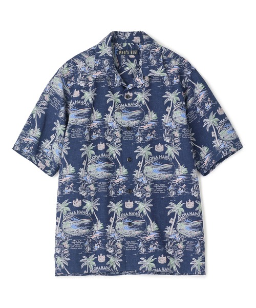 MEN'S BIGI(メンズビギ)の「レーヨンリネン 復刻プリントアロハシャツ(シャツ/ブラウス・メンズ・ネイビー/ベージュ系その他/オフホワイト・02/03)」の6枚目の写真