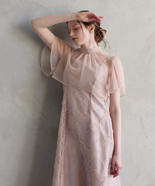 AIMER(エメ)の「ビッグリボンブラウス×リボン刺繍チュールキャミソールワンピース 2点セットパーティードレス 結婚式 お呼ばれ ドレス 20代 30代(ドレス・レディース・ブラウン/ピンクベージュ/チャコールグレー・MEDIUM/SMALL)」の20枚目の写真
