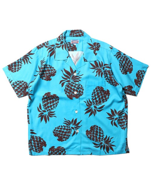HOUSTON（ヒューストン）の「HOUSTON アロハシャツ（PINEAPPLE）（シャツ/ブラウス・レディース・ネイビー/ブラック/ゴールド/オリーブ/ブルー系その他/チャコール・1）」の5枚目の写真