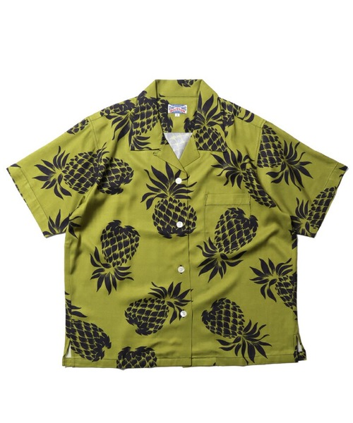HOUSTON（ヒューストン）の「HOUSTON アロハシャツ（PINEAPPLE）（シャツ/ブラウス・レディース・ネイビー/ブラック/ゴールド/オリーブ/ブルー系その他/チャコール・1）」の3枚目の写真