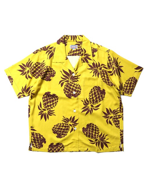 HOUSTON（ヒューストン）の「HOUSTON アロハシャツ（PINEAPPLE）（シャツ/ブラウス・レディース・ネイビー/ブラック/ゴールド/オリーブ/ブルー系その他/チャコール・1）」の6枚目の写真
