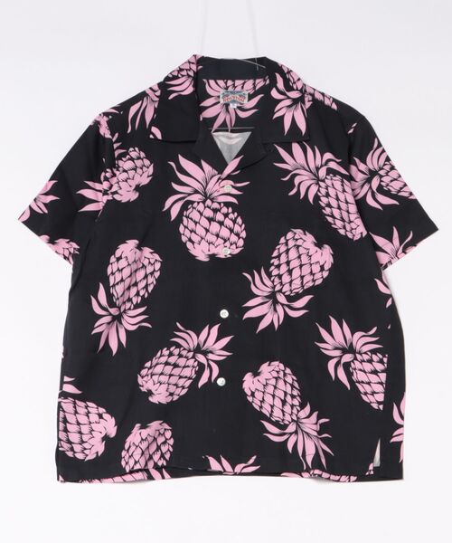 HOUSTON（ヒューストン）の「HOUSTON アロハシャツ（PINEAPPLE）（シャツ/ブラウス・レディース・ネイビー/ブラック/ゴールド/オリーブ/ブルー系その他/チャコール・1）」の7枚目の写真