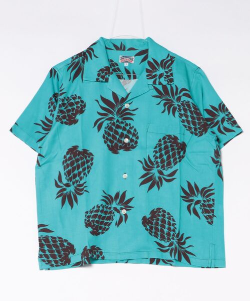 HOUSTON（ヒューストン）の「HOUSTON アロハシャツ（PINEAPPLE）（シャツ/ブラウス・レディース・ネイビー/ブラック/ゴールド/オリーブ/ブルー系その他/チャコール・1）」の13枚目の写真