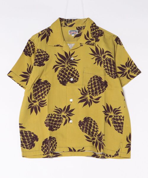 HOUSTON（ヒューストン）の「HOUSTON アロハシャツ（PINEAPPLE）（シャツ/ブラウス・レディース・ネイビー/ブラック/ゴールド/オリーブ/ブルー系その他/チャコール・1）」の14枚目の写真
