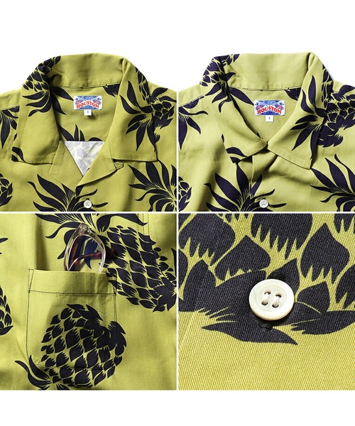 HOUSTON（ヒューストン）の「HOUSTON アロハシャツ（PINEAPPLE）（シャツ/ブラウス・レディース・ネイビー/ブラック/ゴールド/オリーブ/ブルー系その他/チャコール・1）」の15枚目の写真