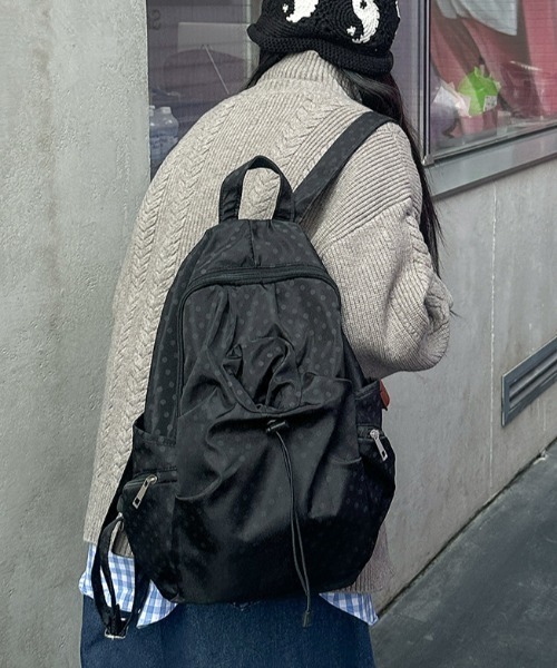 Vipoa(ヴィポア)の「Dot string nylon backpack(バックパック/リュック・レディース・グレー/ブラック・FREE)」の14枚目の写真
