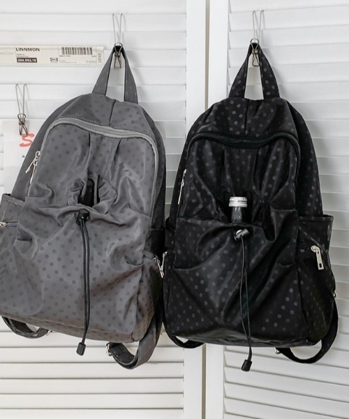 Vipoa(ヴィポア)の「Dot string nylon backpack(バックパック/リュック・レディース・グレー/ブラック・FREE)」の20枚目の写真