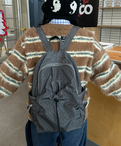 Vipoa(ヴィポア)の「Dot string nylon backpack(バックパック/リュック・レディース・グレー/ブラック・FREE)」の5枚目の写真