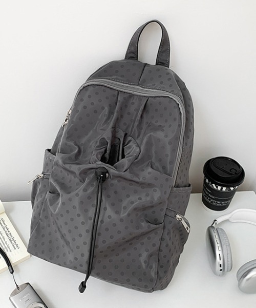Vipoa(ヴィポア)の「Dot string nylon backpack(バックパック/リュック・レディース・グレー/ブラック・FREE)」の22枚目の写真