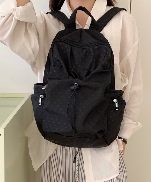 Vipoa(ヴィポア)の「Dot string nylon backpack(バックパック/リュック・レディース・グレー/ブラック・FREE)」の9枚目の写真