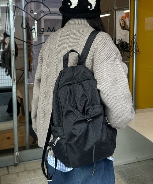 Vipoa(ヴィポア)の「Dot string nylon backpack(バックパック/リュック・レディース・グレー/ブラック・FREE)」の18枚目の写真