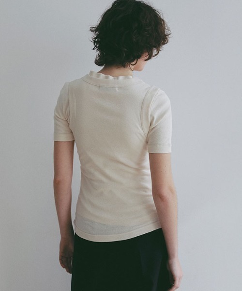 ETRE TOKYO(エトレトウキョウ)の「フライスコンパクトTee(Tシャツ/カットソー・レディース・ホワイト/アイボリー/ブラック・FREE)」の19枚目の写真