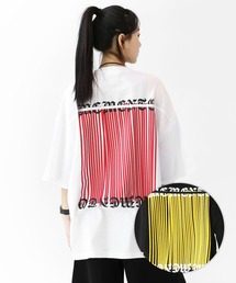 minsobi | ミニマルフロント×バックグラフィック オーバーサイズTシャツ ユニセックス(Tシャツ/カットソー)