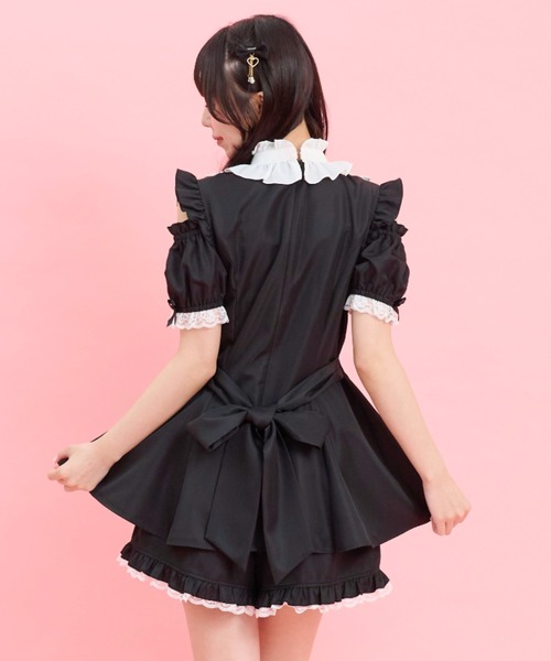 Secret Honey(シークレットハニー)の「ヨークレースアップセットアップ(セットアップ・レディース・ブラックミックス/ブラック・MEDIUM)」の5枚目の写真
