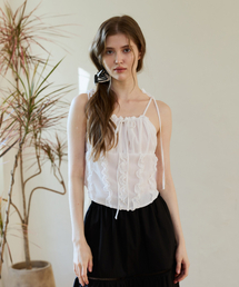 REVE CORSET SMOCKED TOP / WHITE
