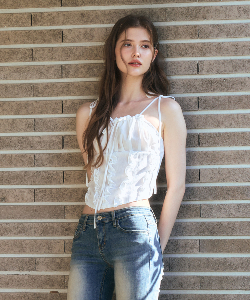 ARI(アリ)の「REVE CORSET SMOCKED TOP / WHITE(シャツ/ブラウス・レディース・ホワイト・FREE)」の2枚目の写真